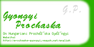 gyongyi prochaska business card